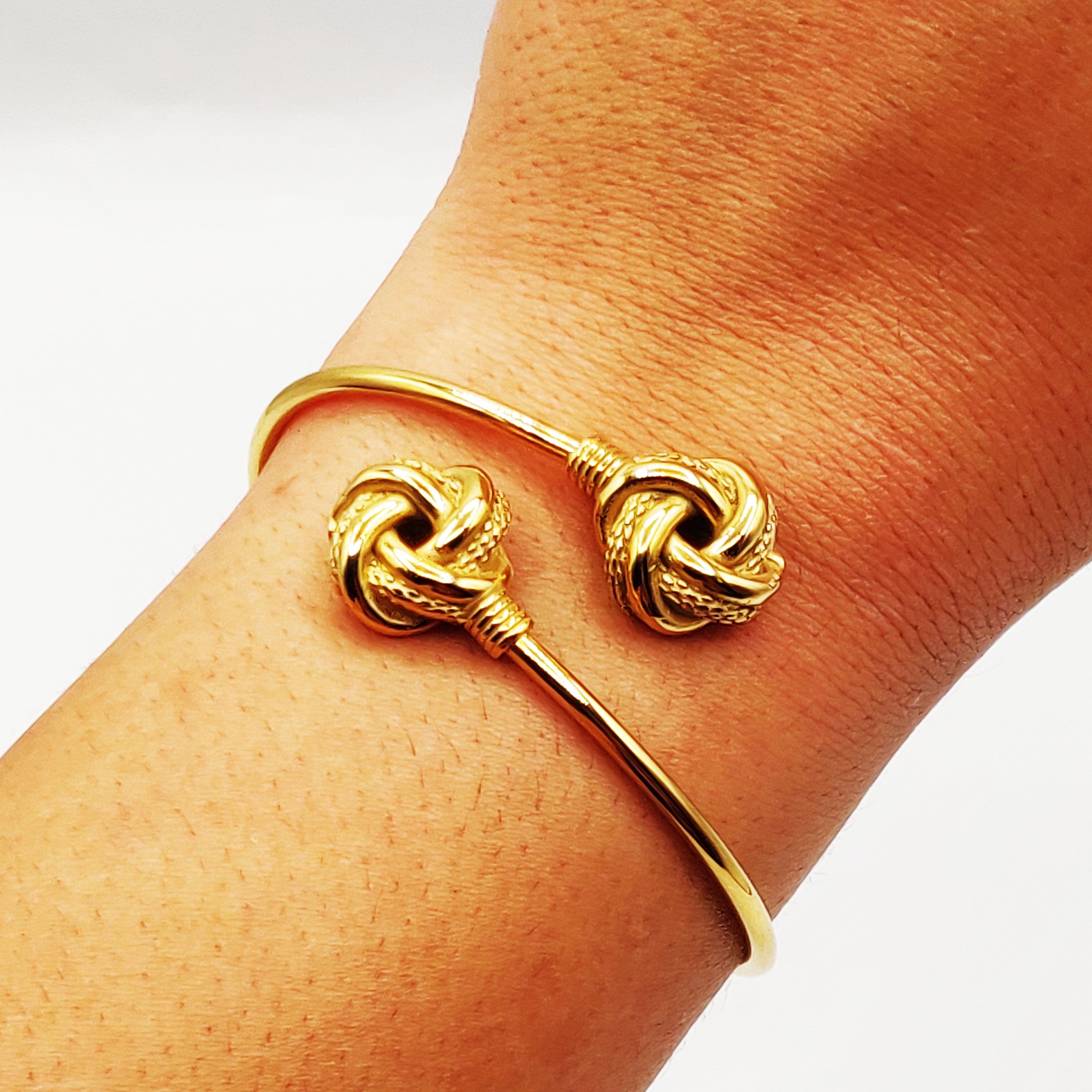 Bracelet Rigide Torsade Boule de Noeuds Luxe