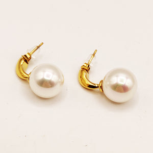 Boucles d'oreilles Maille Perle d'imitation Blanche