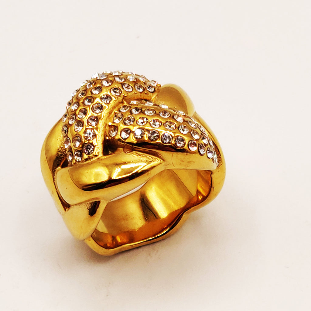 Bague Torsade Cristaux Luxe