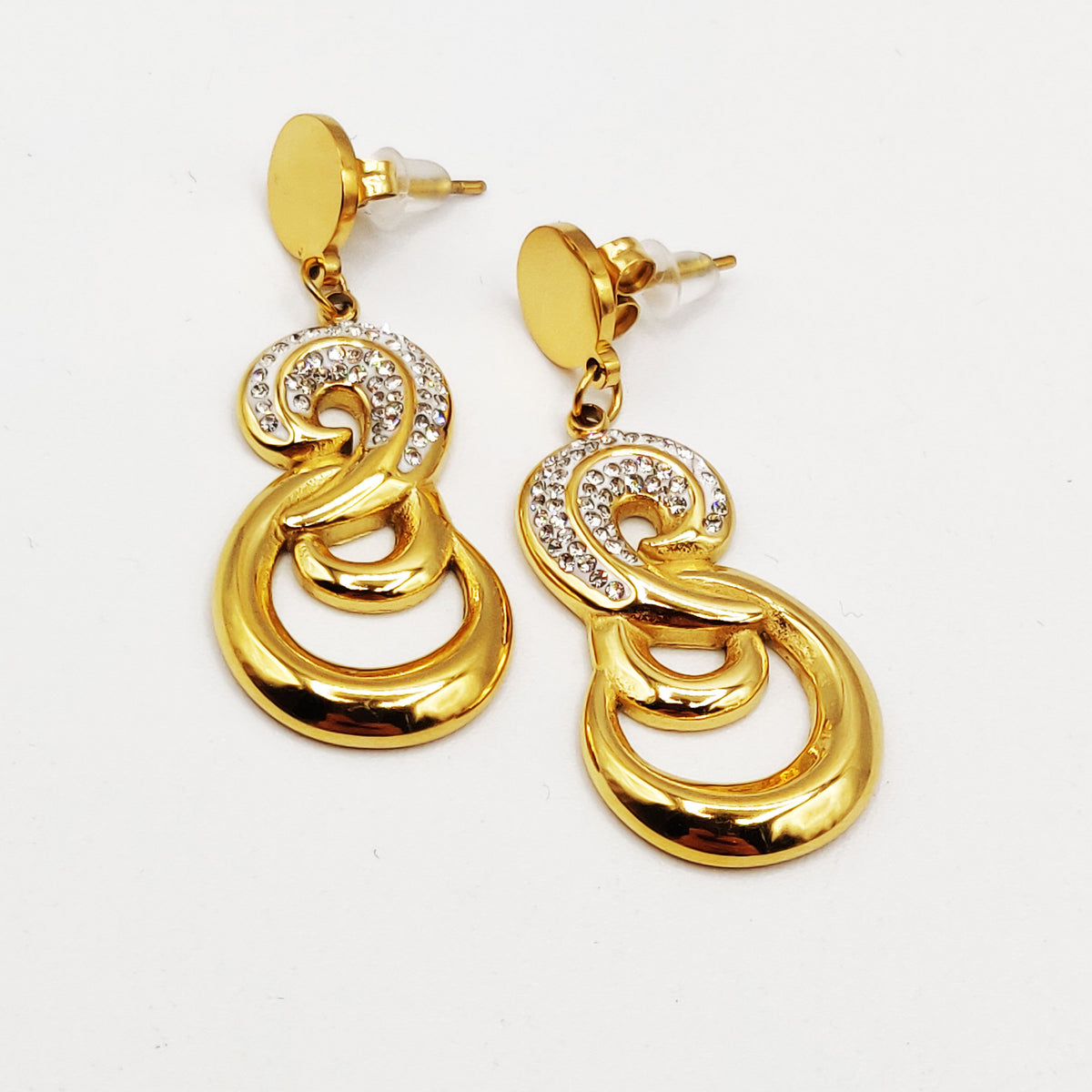 Boucles d'oreilles Boucle Infinity Cristaux Luxe