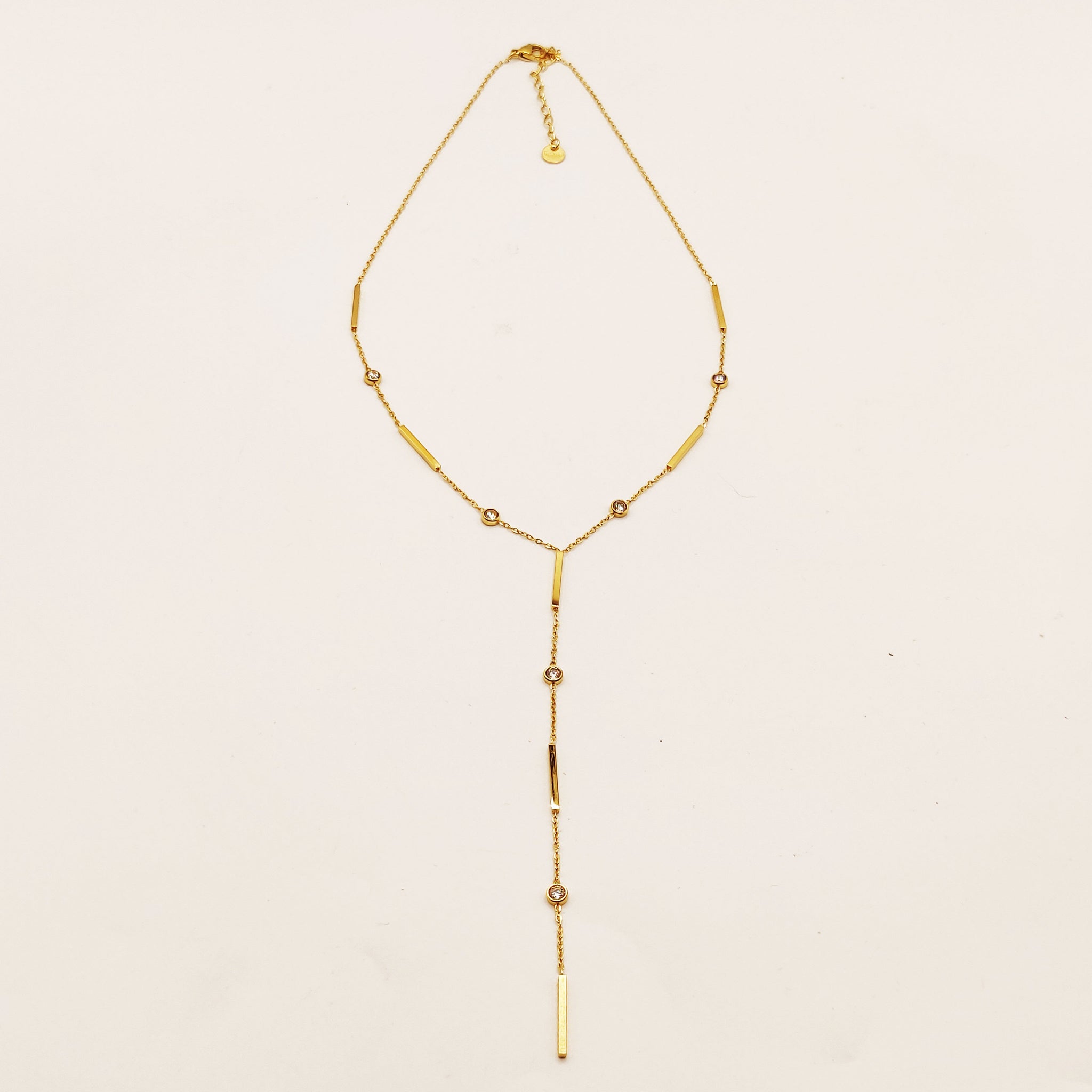 Collier Multi Barres et Cristaux Luxe