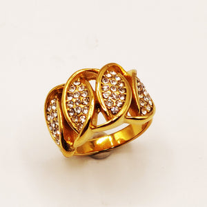 Bague Multi Feuilles Cristaux