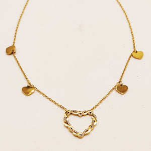 Collier Coeur Tresse Cristaux