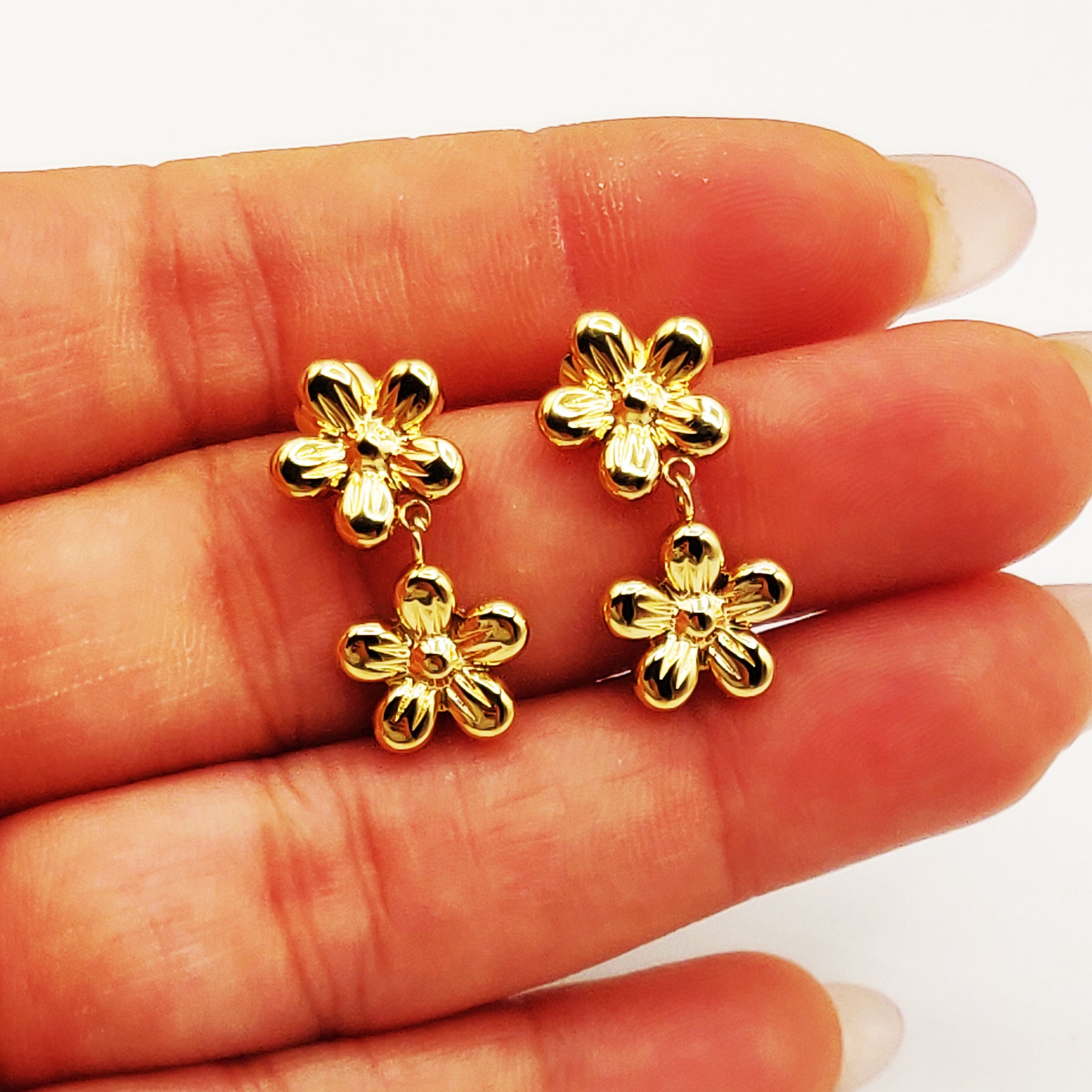 Boucles d'oreilles Double Marguerites