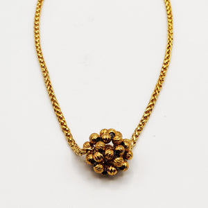 Collier Torsade Boule de Perles d'imitation Dorées