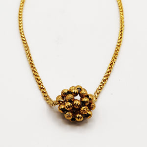 Collier Torsade Boule de Perles d'imitation Dorées