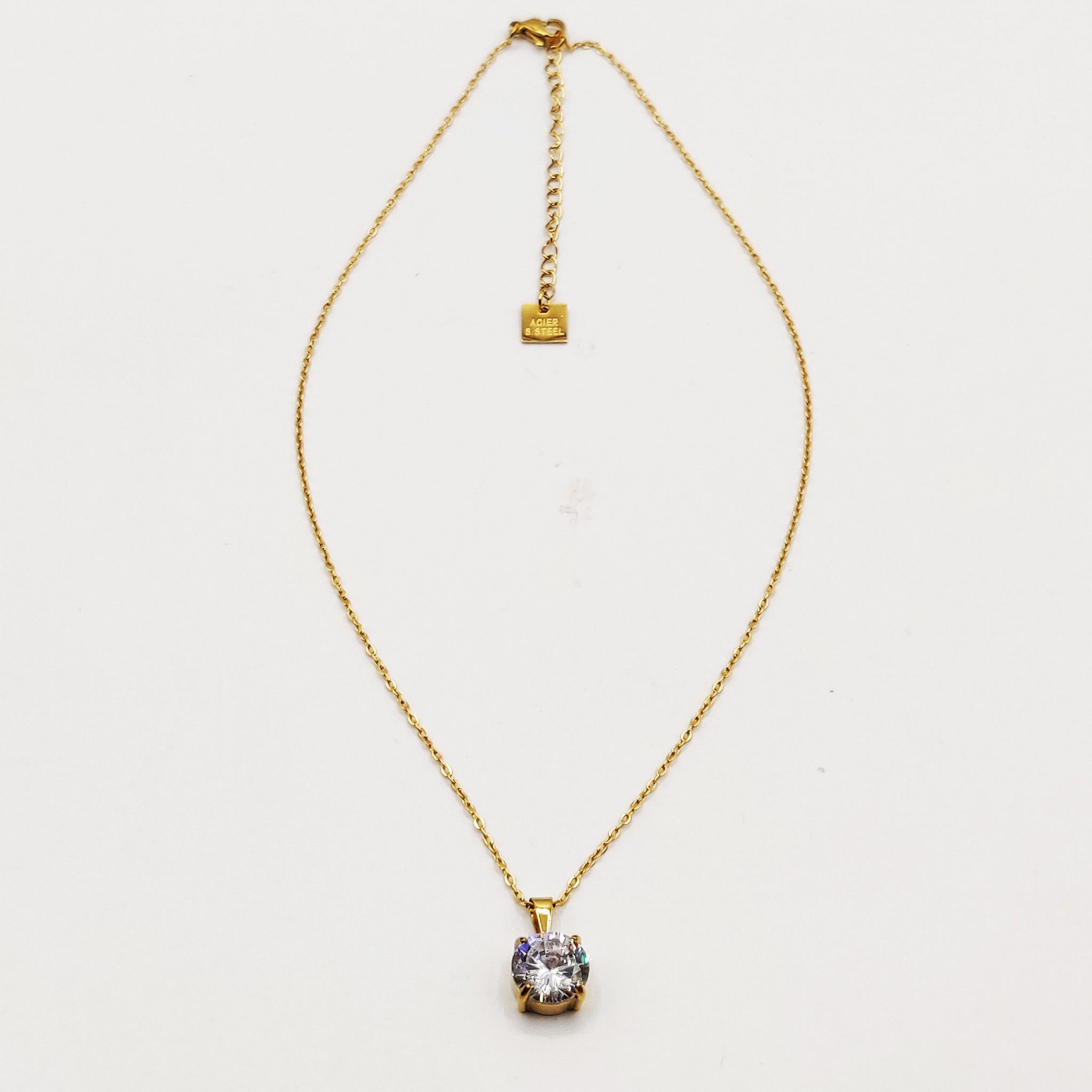 Collier Simple Gros Cristal Rond