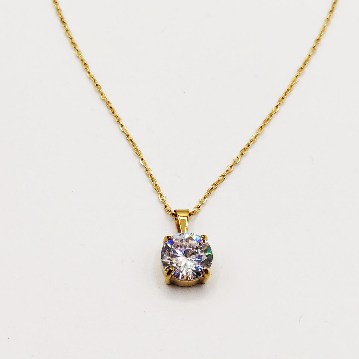 Collier Simple Gros Cristal Rond