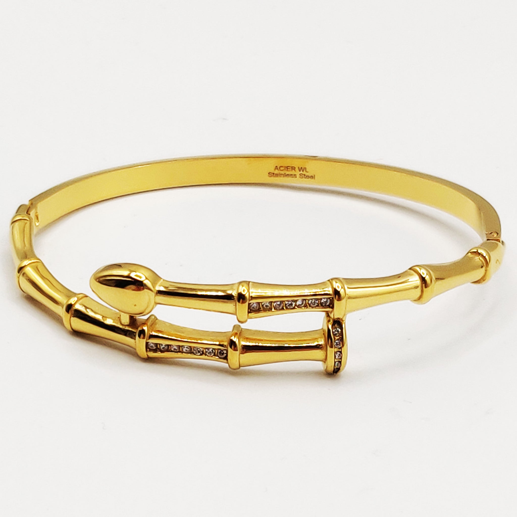 Bracelet Rigide Clou Os Cristaux Luxe