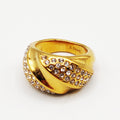 Bague Bombé Motifs Cristaux Luxe