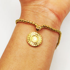 Bracelet Torsade Grand Médaillon Louise Coq Luxe