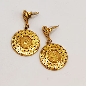 Boucles d'oreilles Torsade Grand Médaillon Louise Coq Luxe