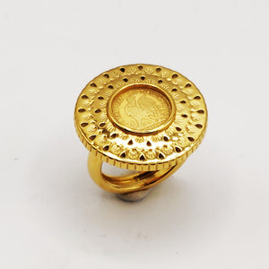 Bague Torsade Grand Médaillon Louise Coq Luxe