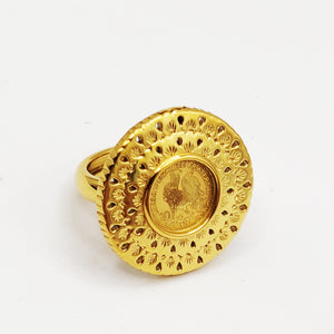 Bague Torsade Grand Médaillon Louise Coq Luxe