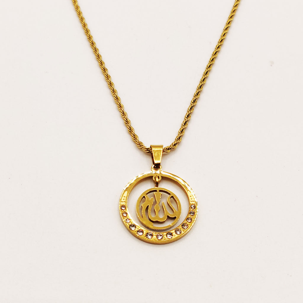 Collier Cercle Allah Cristaux