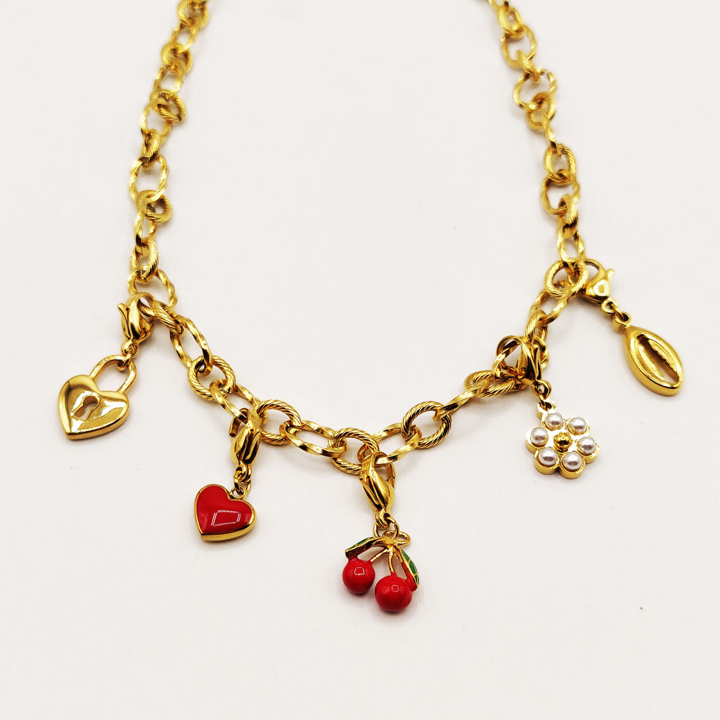 Collier Chaîne Bibelots Cerises Luxe