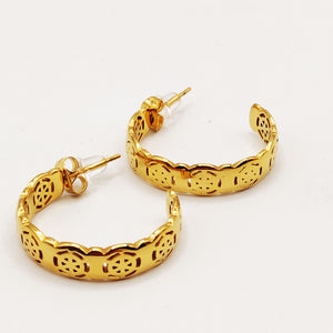 Boucles d'oreilles Torsade Cercle Oriental Luxe