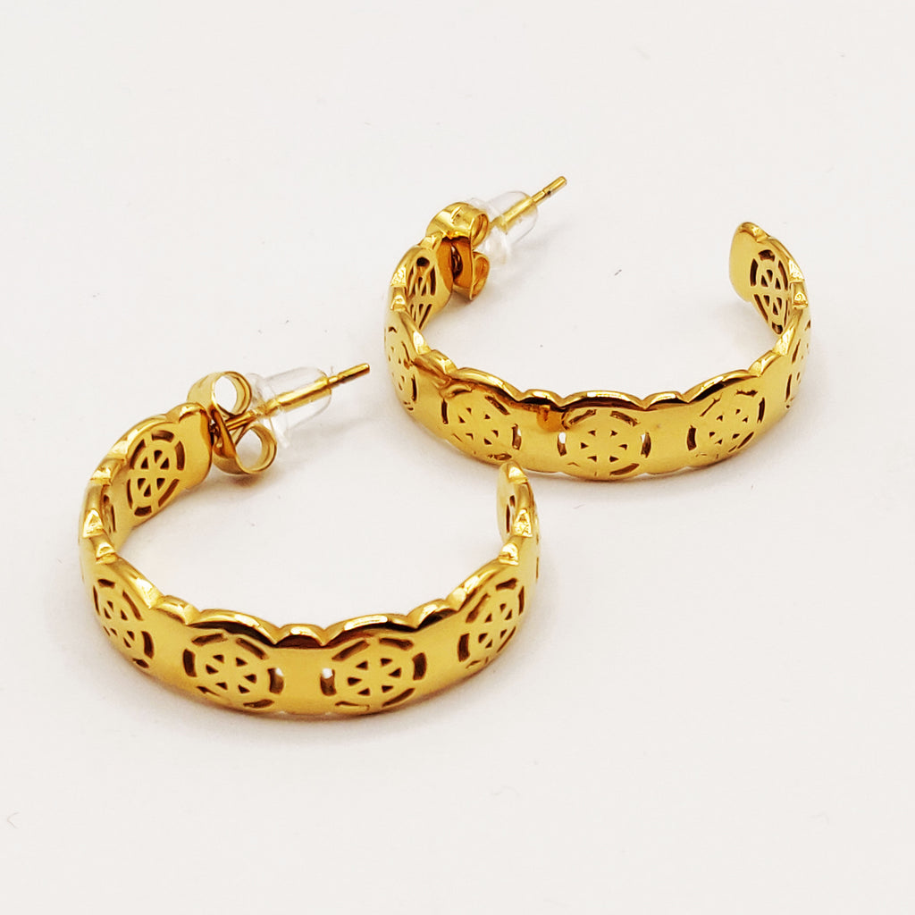 Boucles d'oreilles Torsade Cercle Oriental Luxe