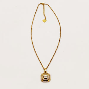 Collier Triple Carrés Cristaux Luxe