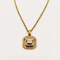 Collier Triple Carrés Cristaux Luxe