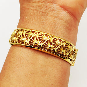 Bracelet Rigide Large Motifs Orientaux Luxe