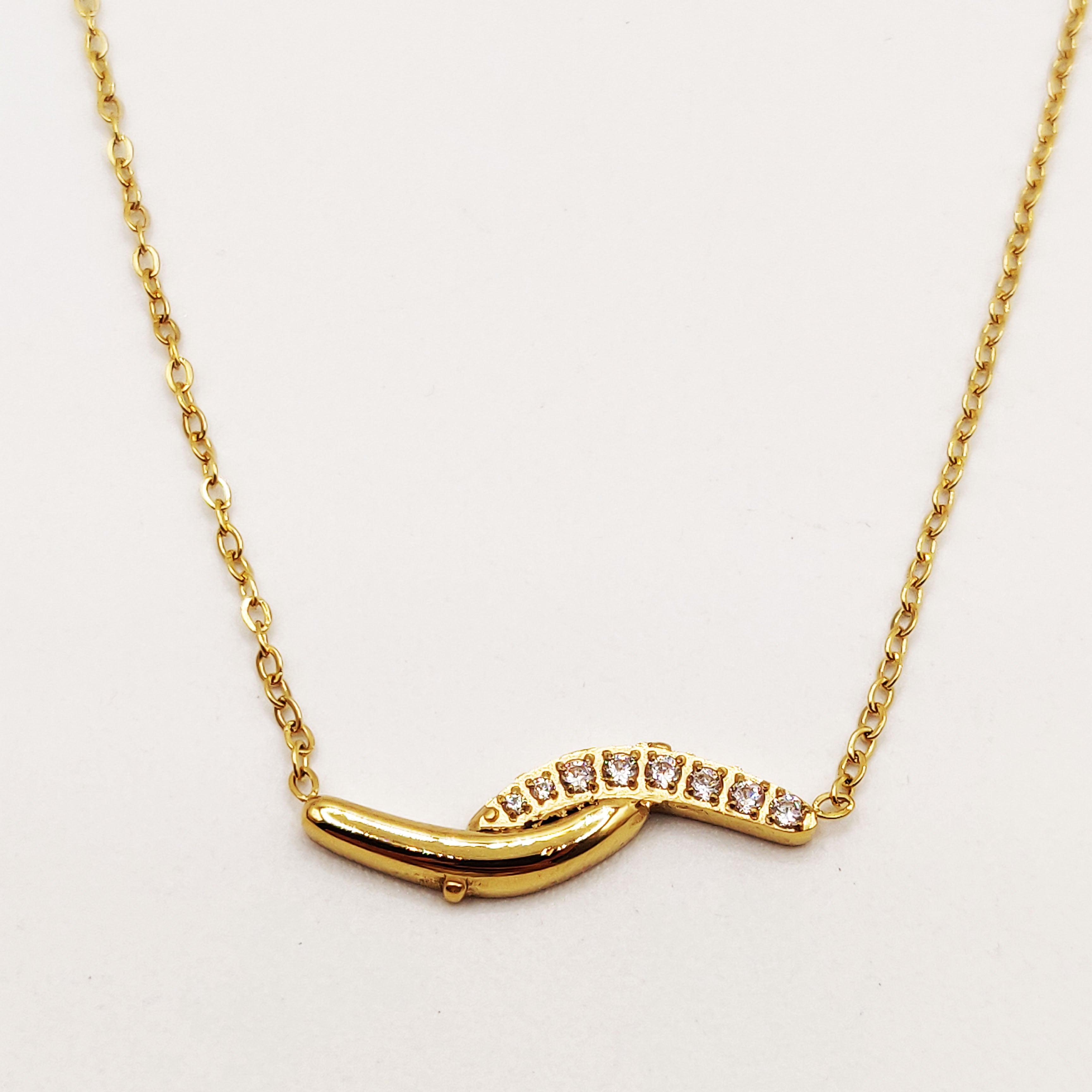 Collier Double Arcs Cristaux