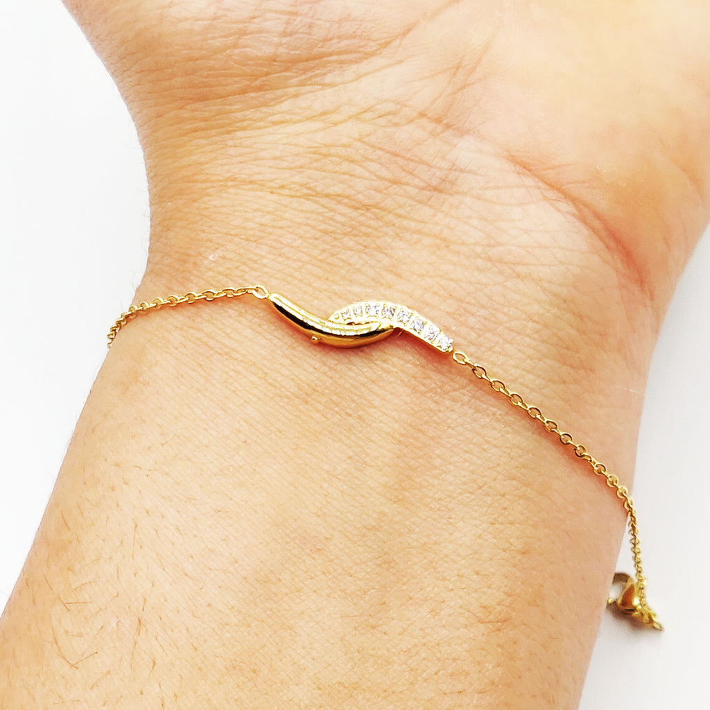 Bracelet Double Arcs Cristaux