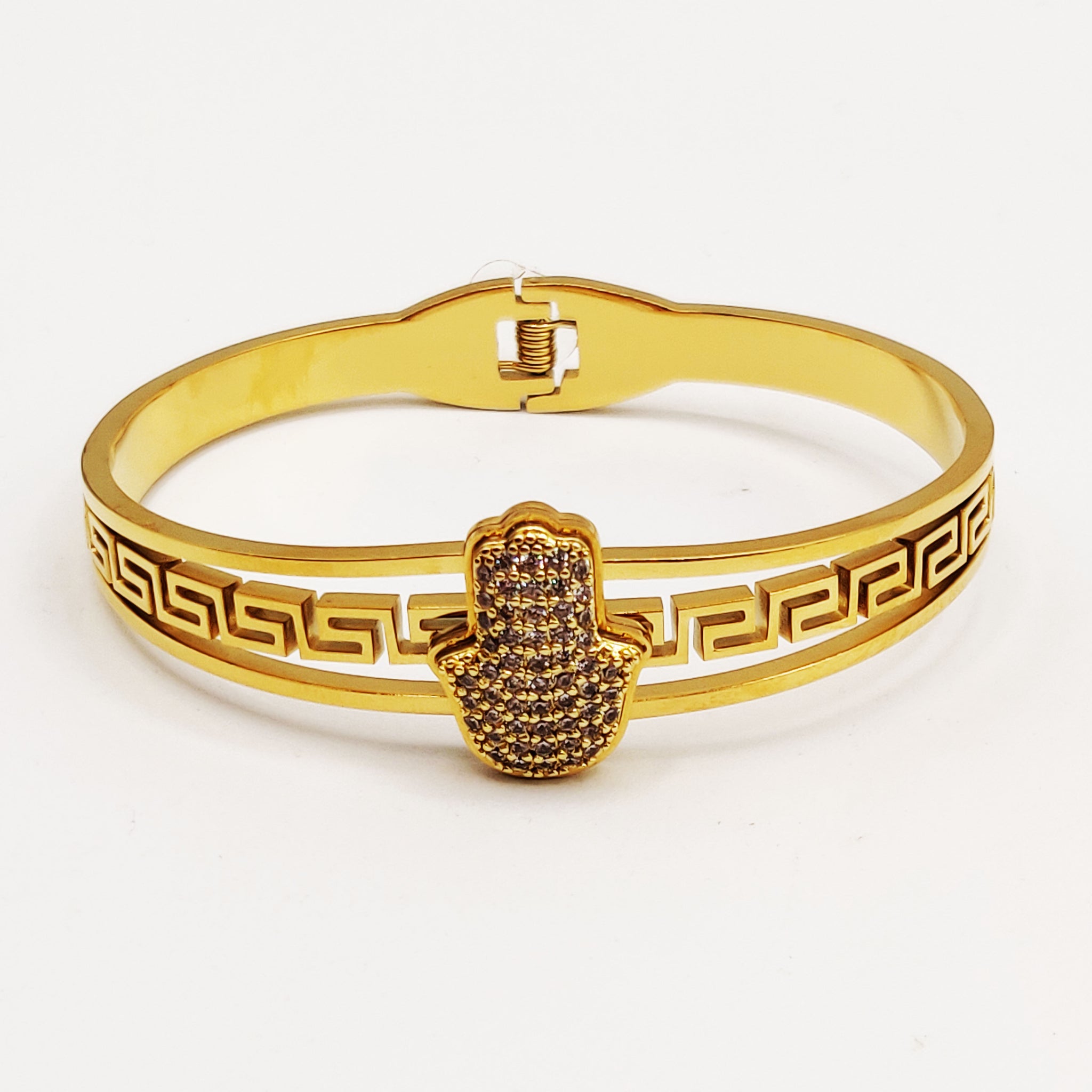 Bracelet Rigide Main de Fatma Cristaux V Luxe