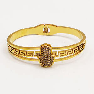 Bracelet Rigide Main de Fatma Cristaux V Luxe