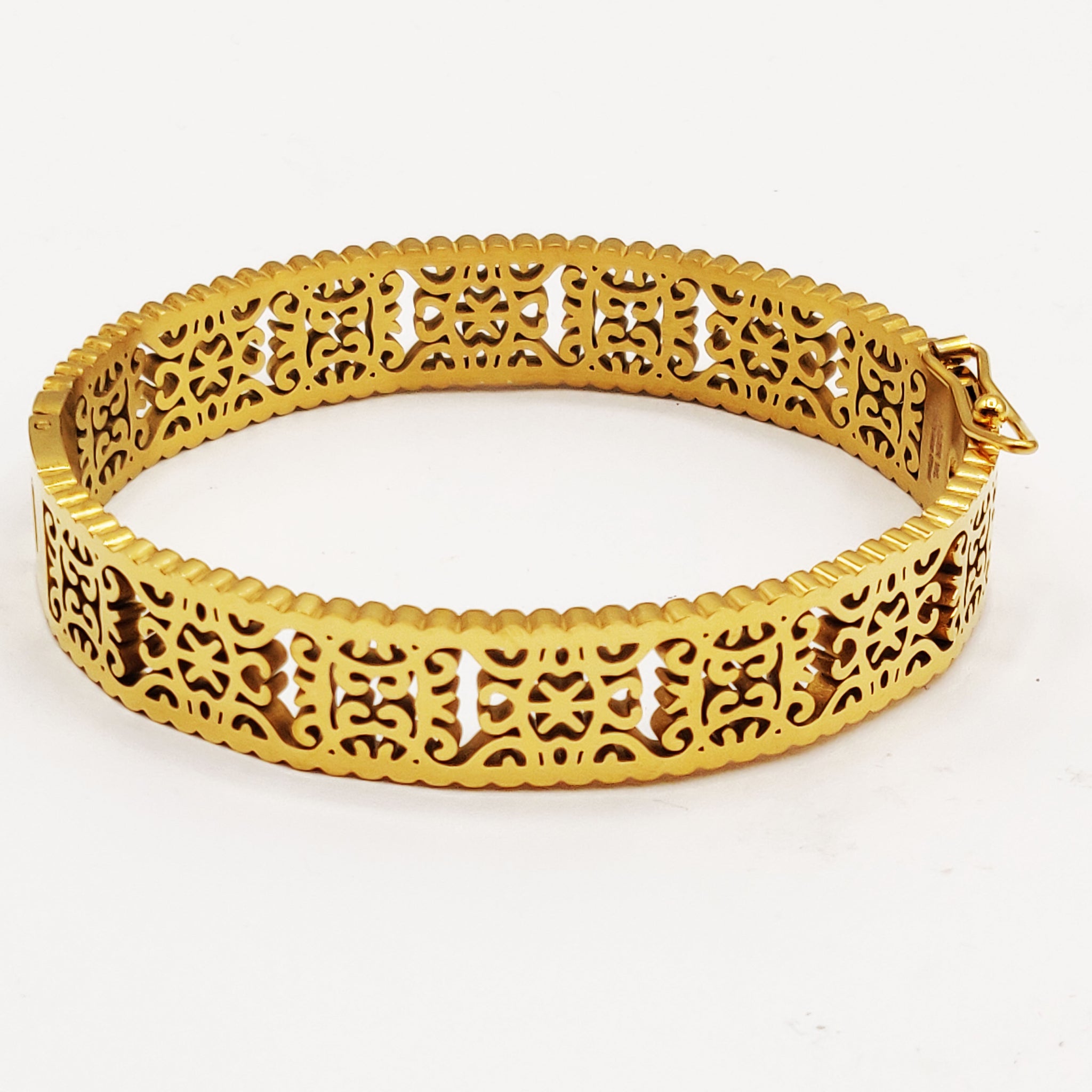 Bracelet Rigide Motifs Carrés Orientaux Luxe