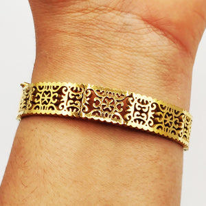 Bracelet Rigide Motifs Carrés Orientaux Luxe