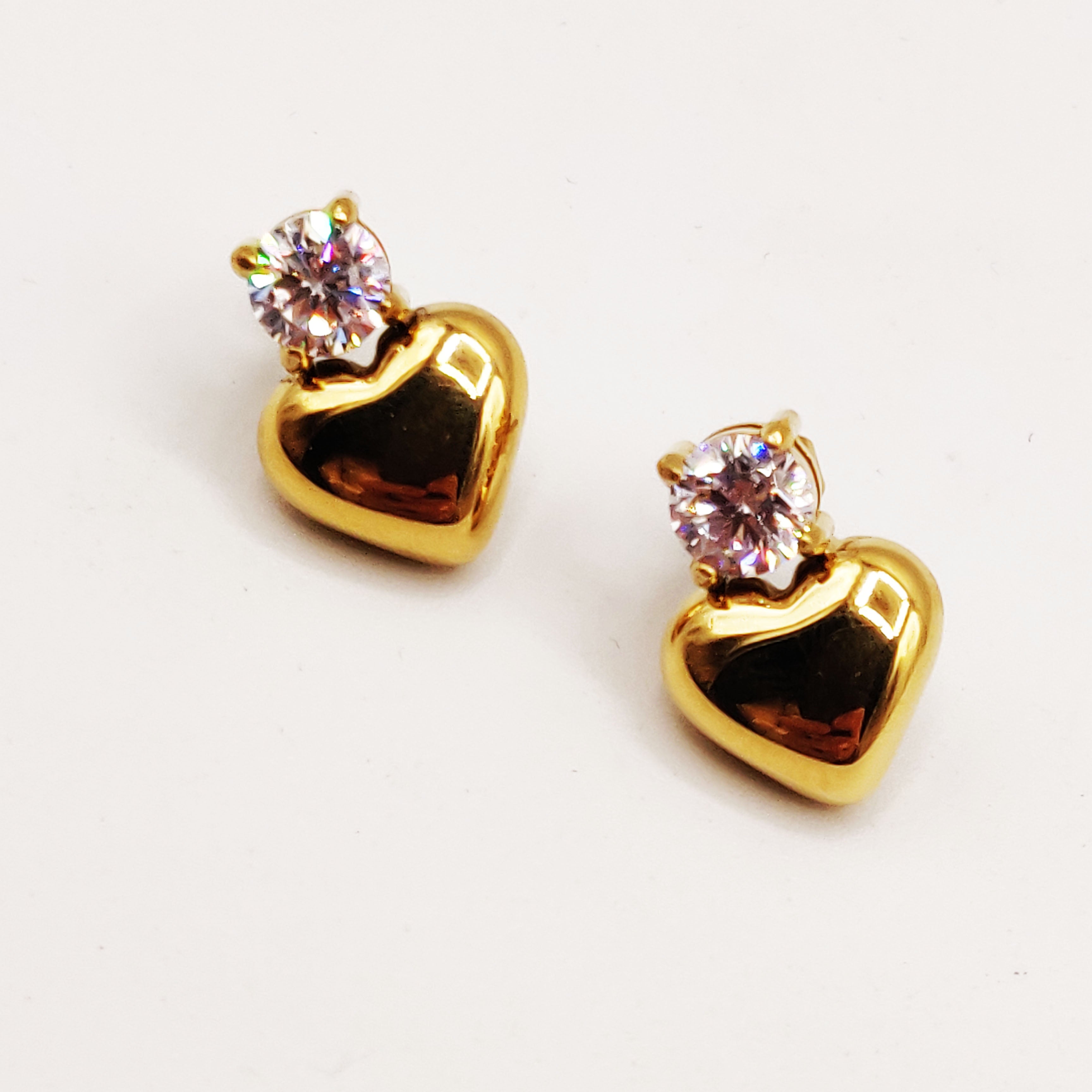 Boucles d'oreilles Coeurs et Cristaux