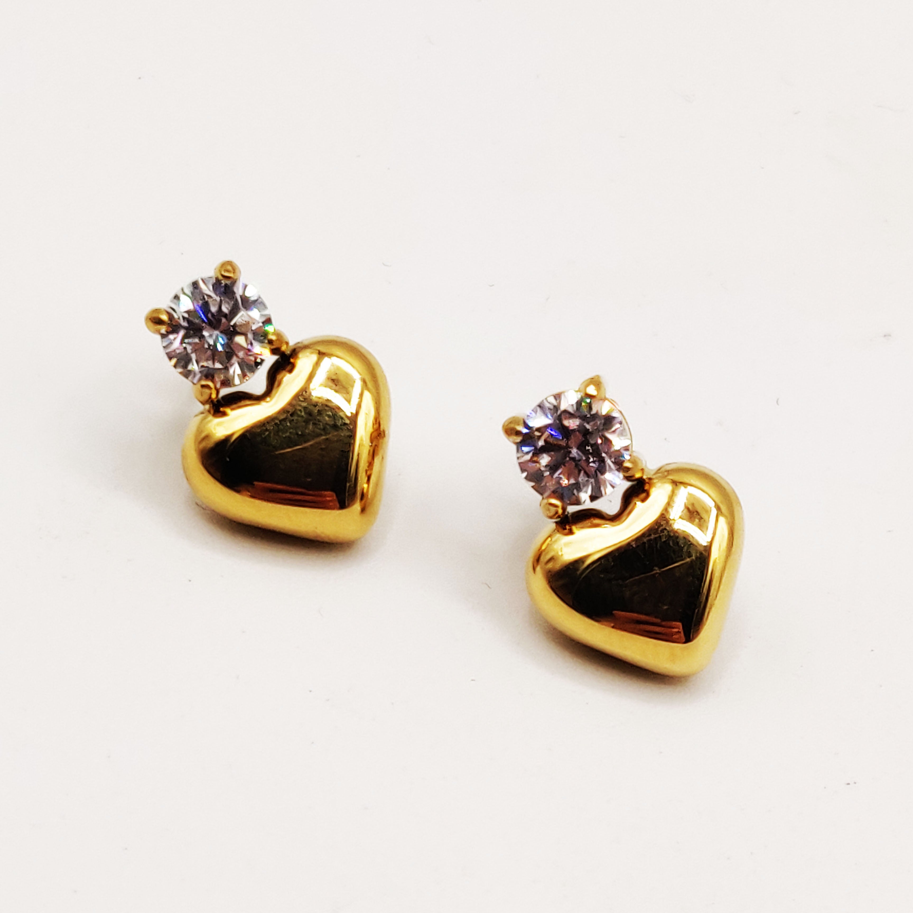 Boucles d'oreilles Coeurs et Cristaux