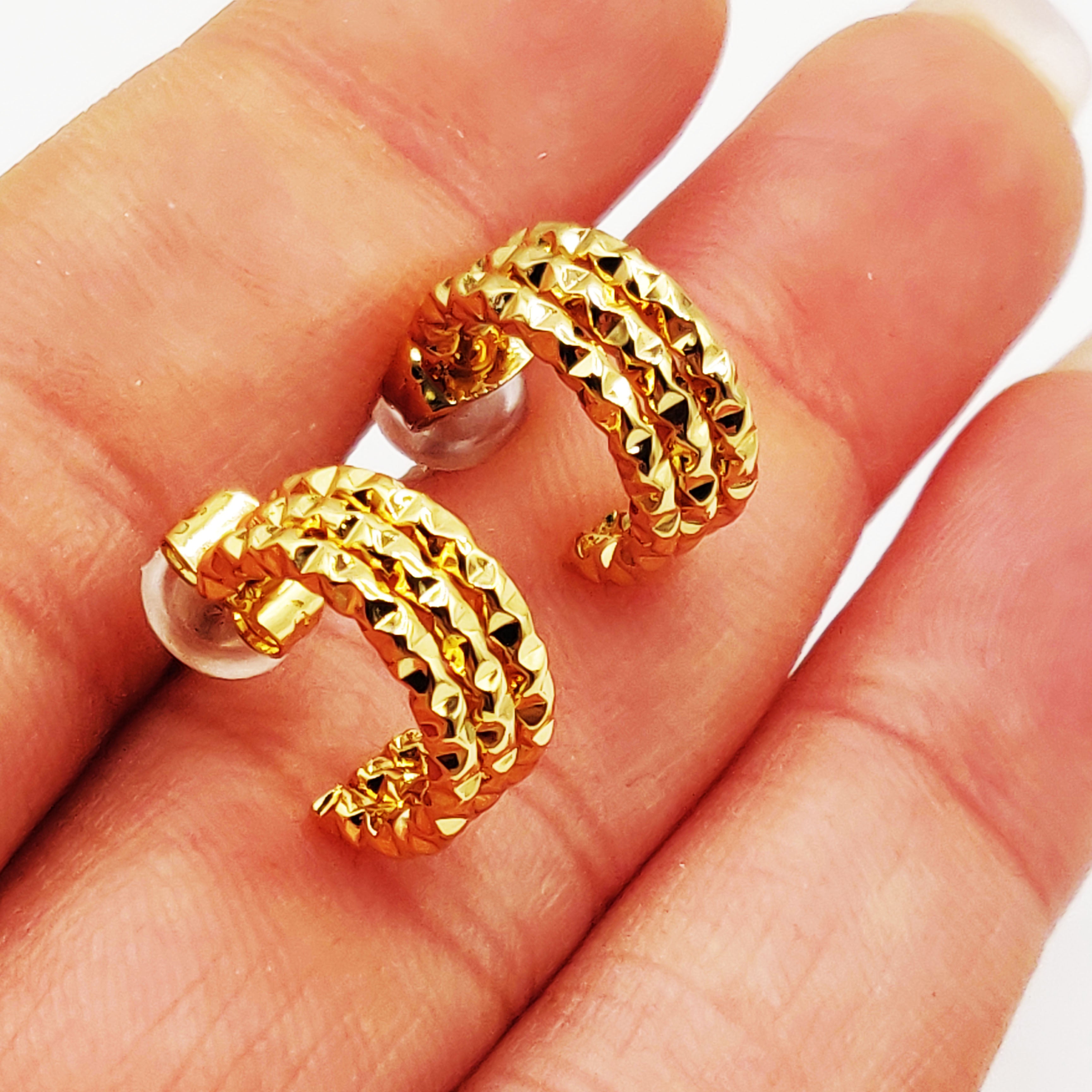 Boucles d'oreilles Créoles Triple Orientales