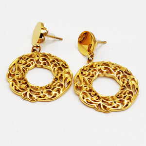 Boucles d'oreilles Cercle Motifs Orientaux Luxe