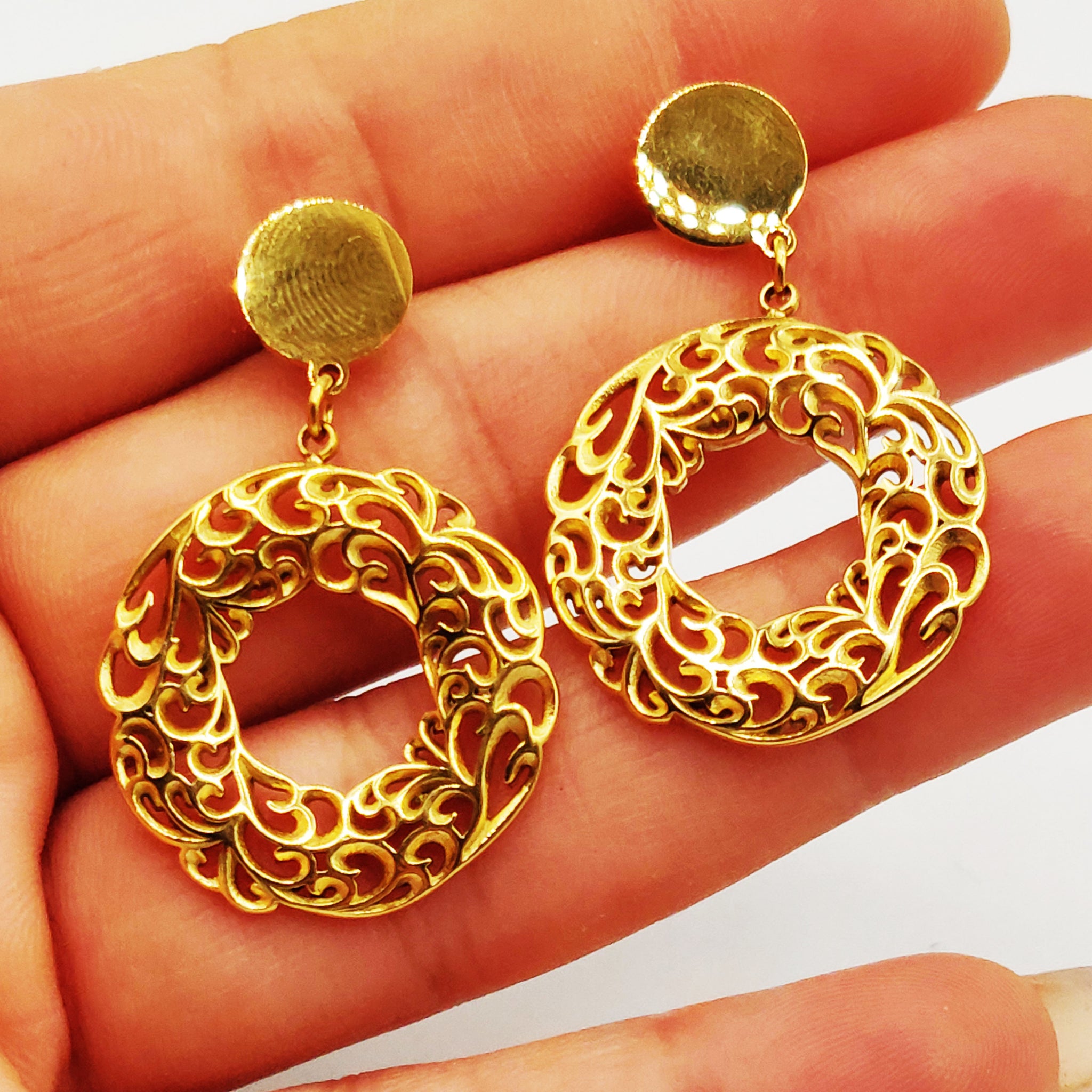 Boucles d'oreilles Cercle Motifs Orientaux Luxe