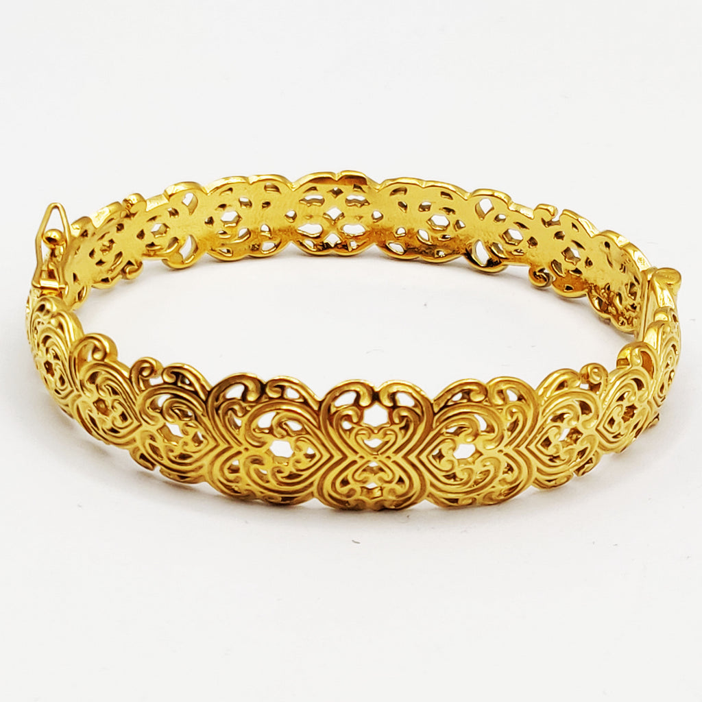 Bracelet Rigide Motifs Coeurs Orientaux Luxe
