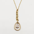 Collier Pendentif Chaîne et Gouttes Cristaux