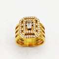 Bague Multi Lignes Rectangle HC Luxe Dorée
