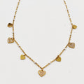 Collier Multi Coeurs Cristaux et Perles d'imitation Blanches