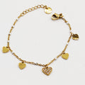 Bracelet Multi Coeurs Cristaux et Perles d'imitation Blanches