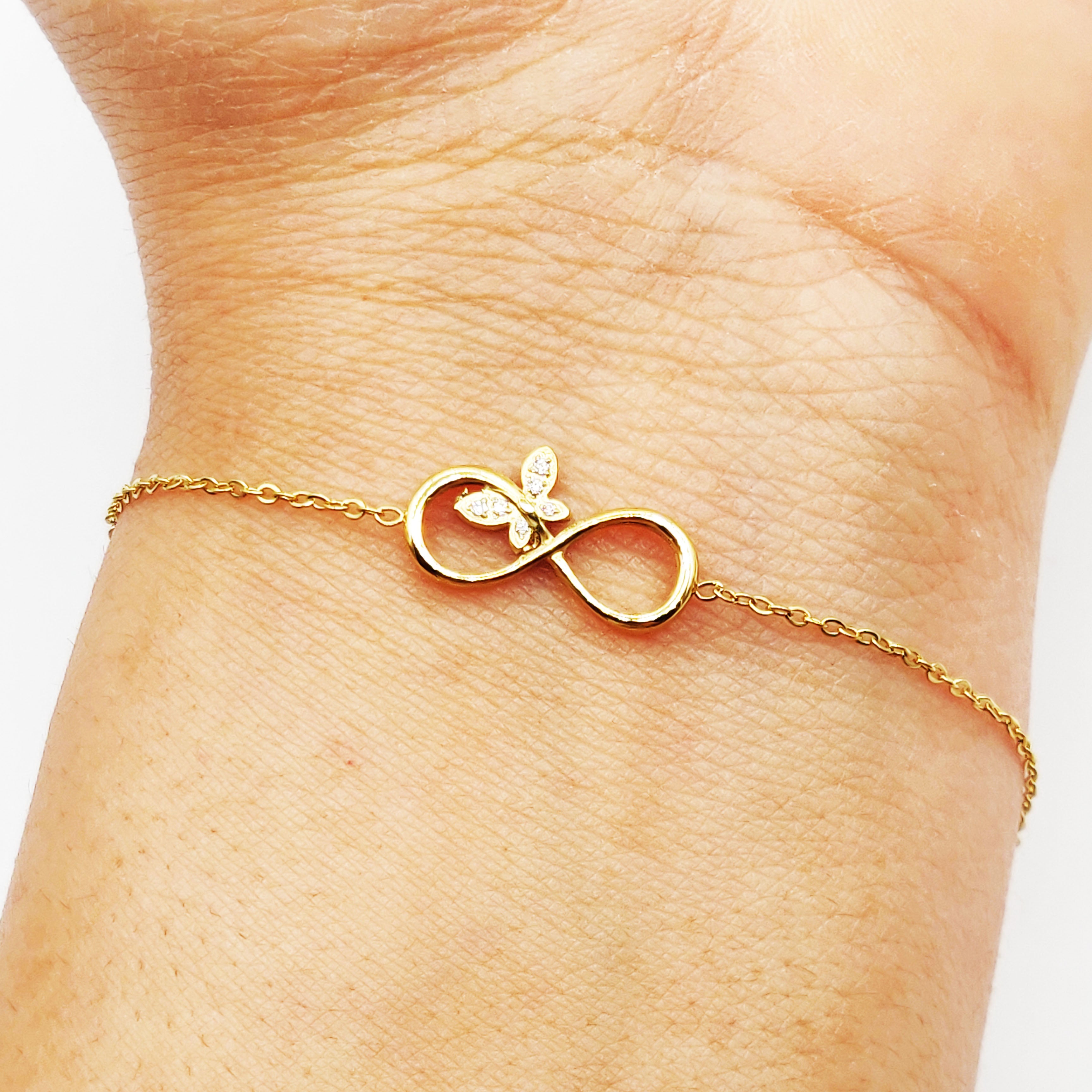 Bracelet Infinity Papillon Cristaux