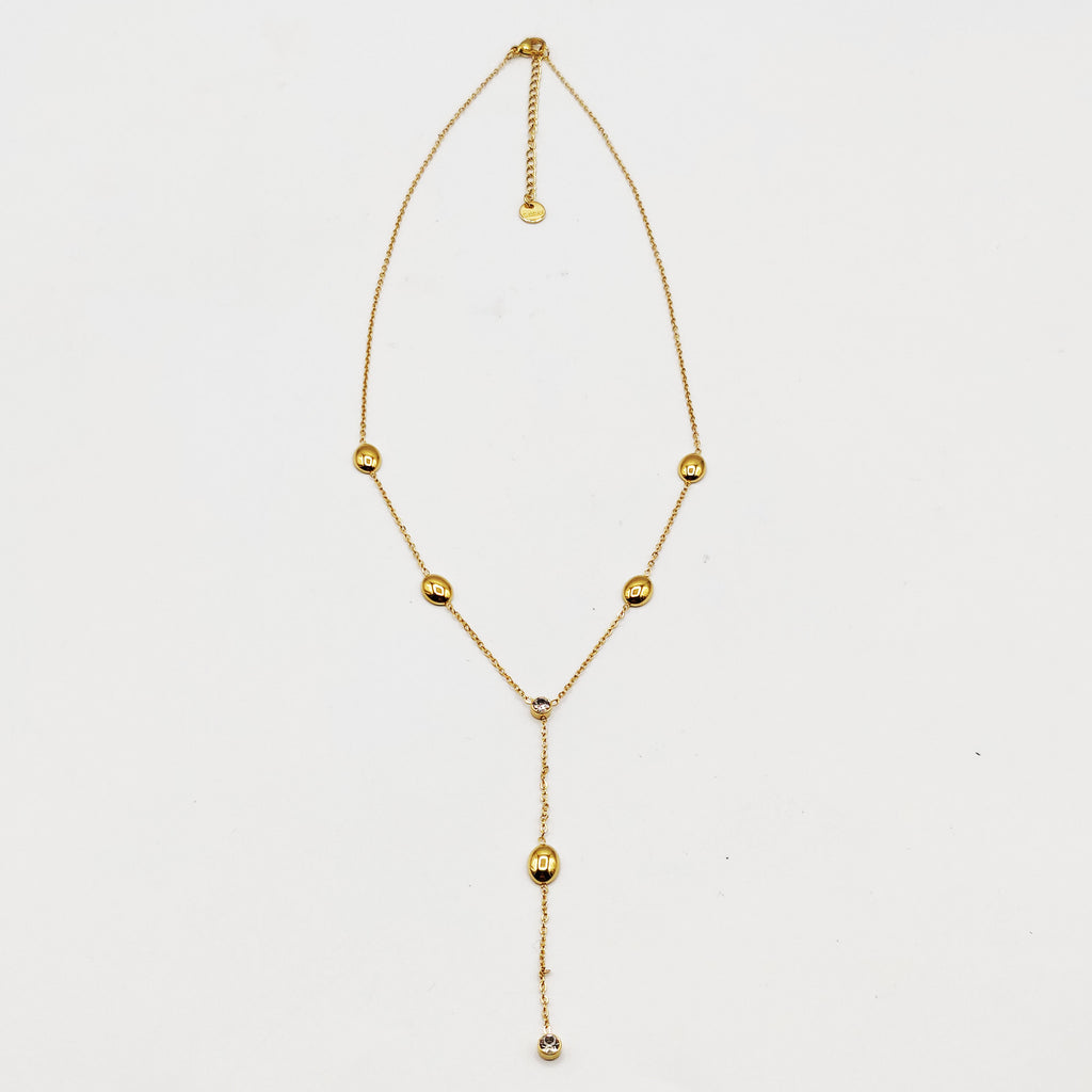 Collier Multi Boules et Cristaux Descendant