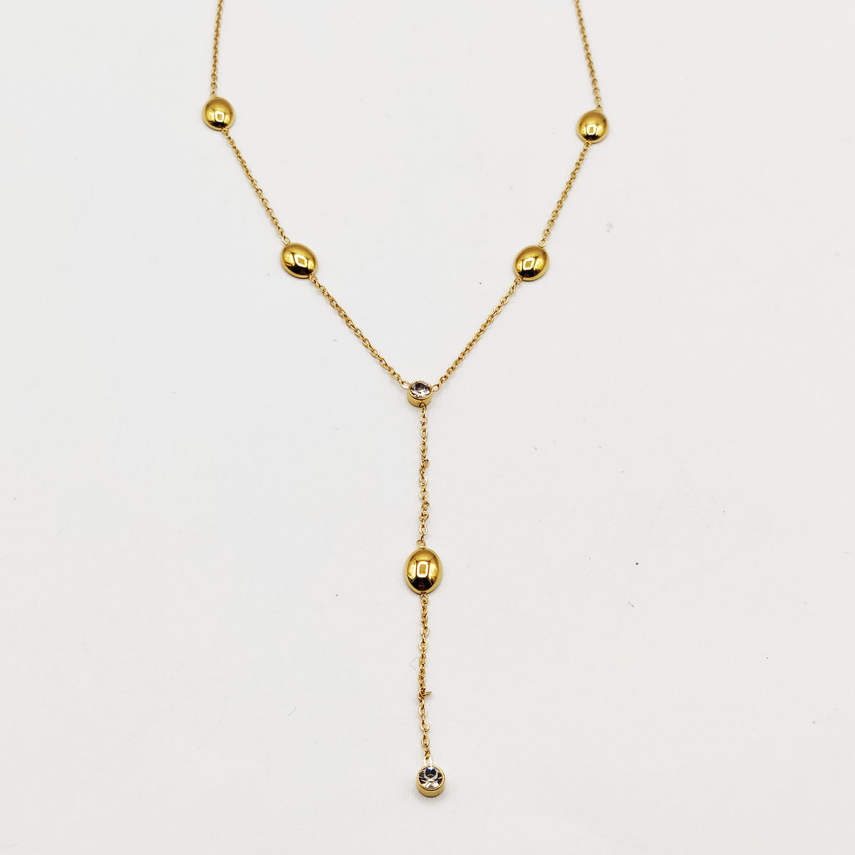 Collier Multi Boules et Cristaux Descendant