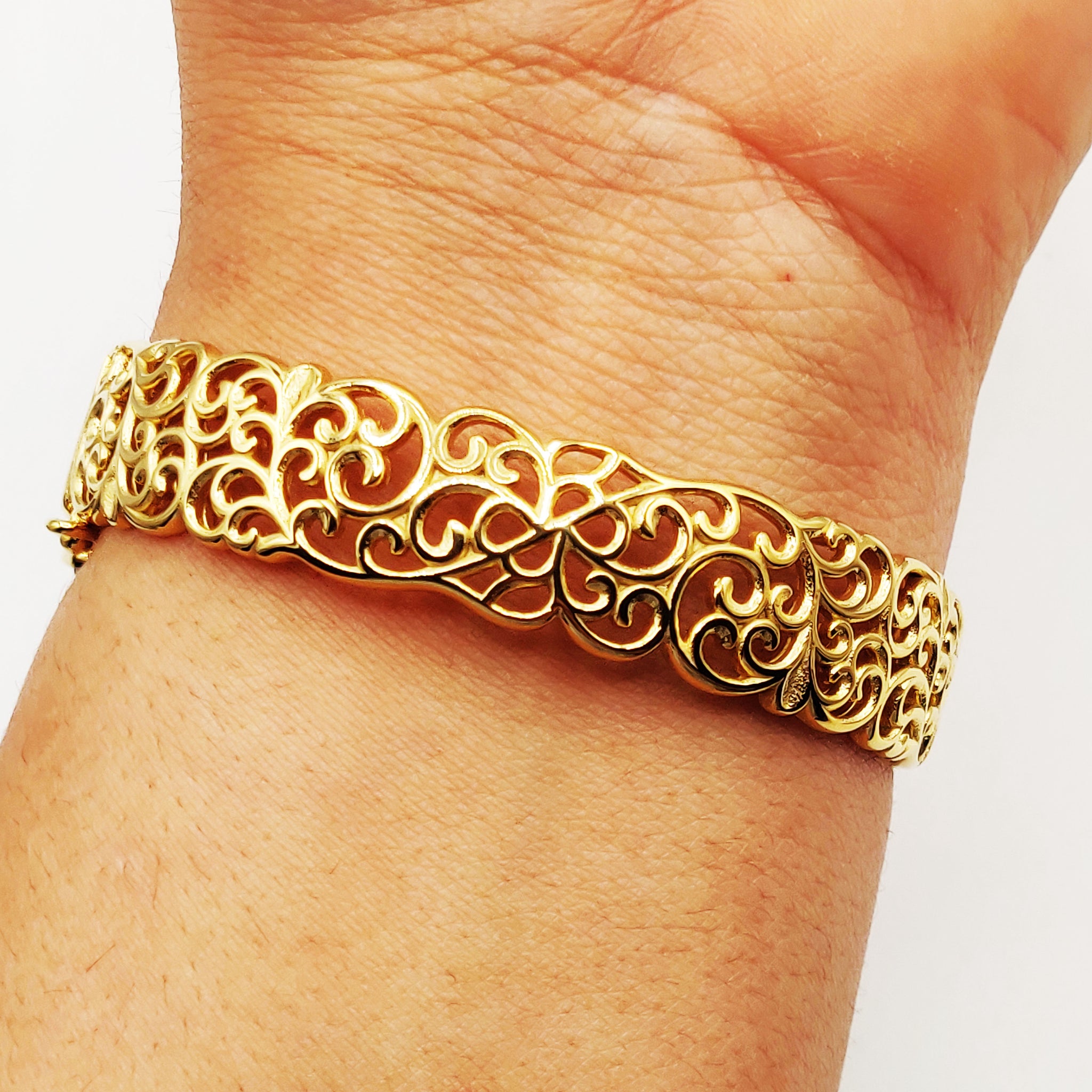 Bracelet Rigide Motifs Orientaux Alternatif Luxe