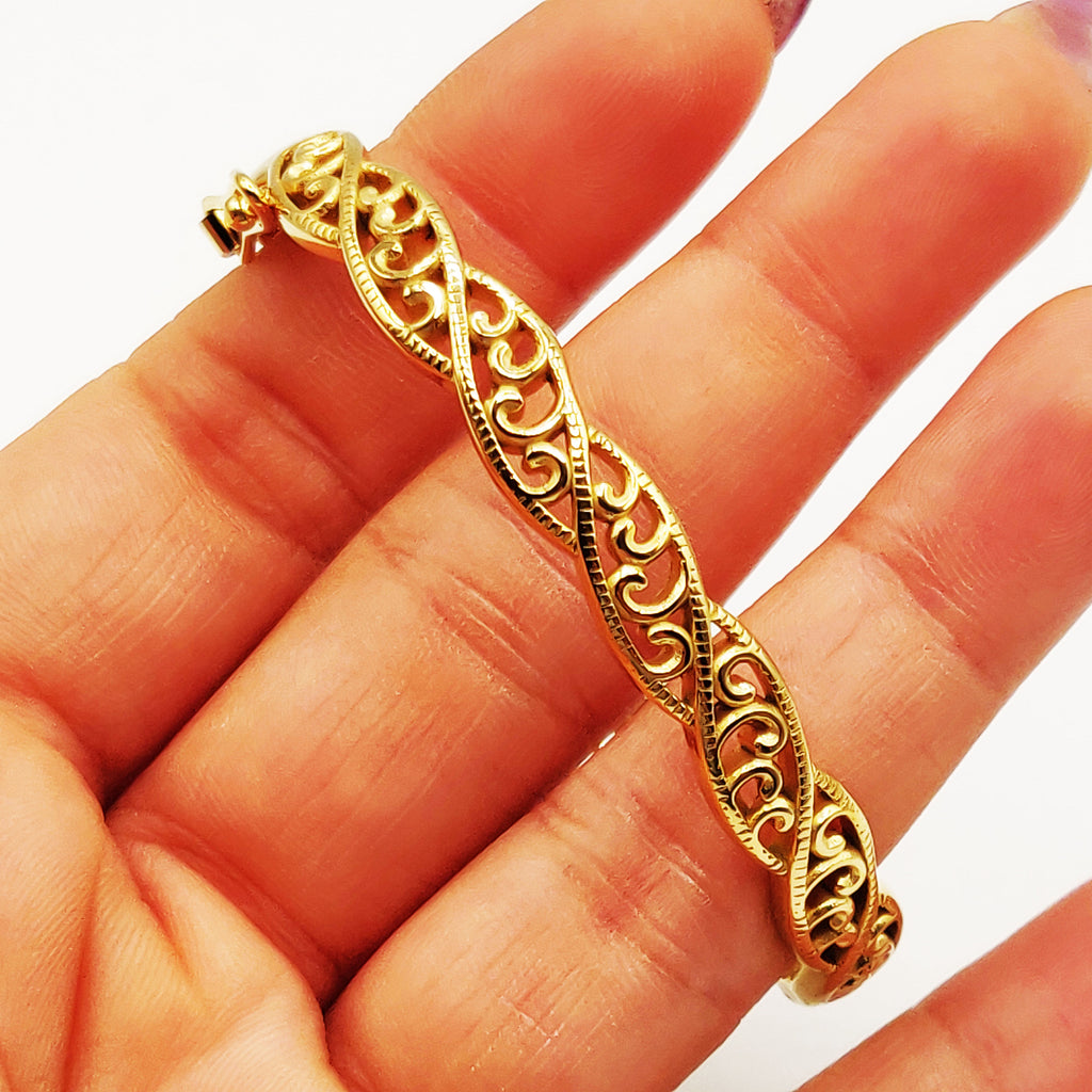 Bracelet Rigide Filigrane Oriental Luxe