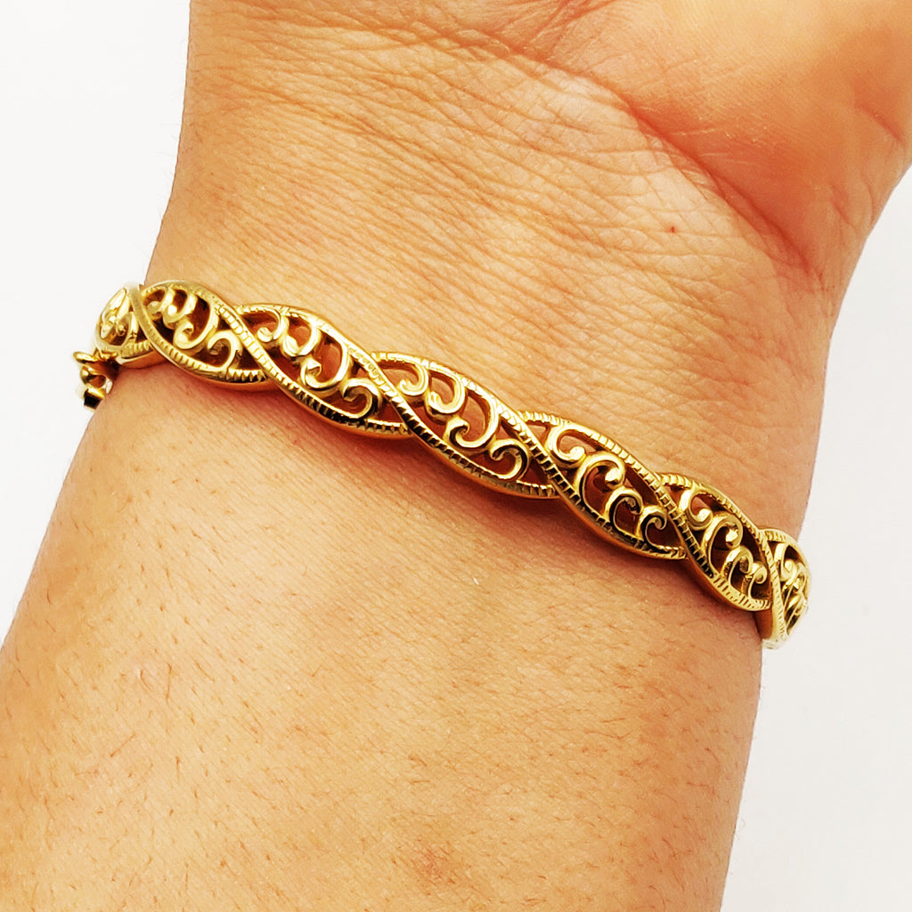 Bracelet Rigide Filigrane Oriental Luxe