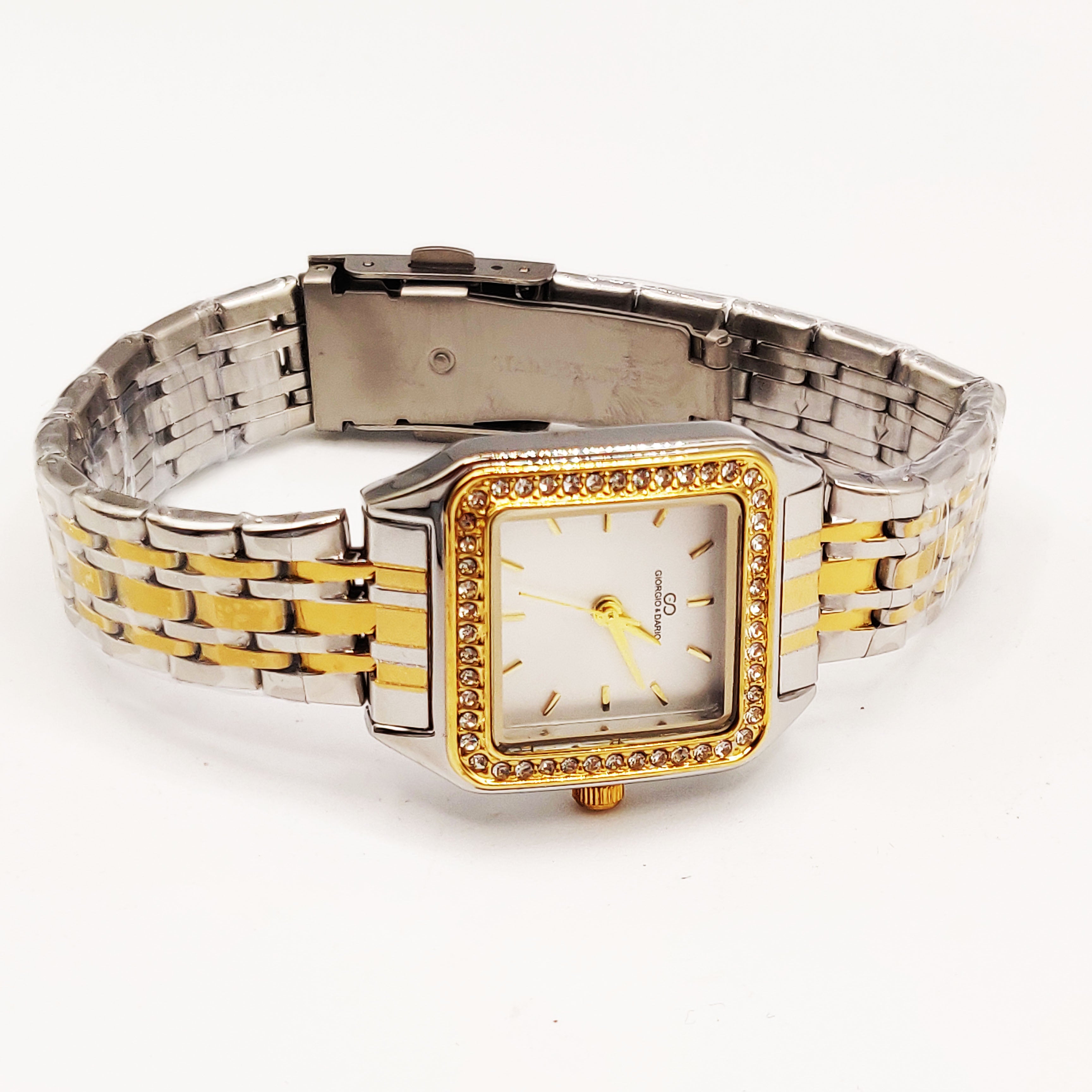 Montre Giorgio & Dario EU6550 Bracelet Argenté et Doré Fond Blanc