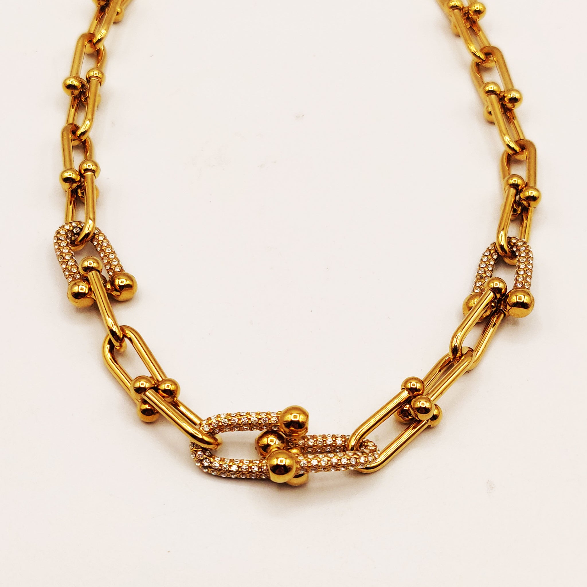 Collier Quadruple Grand T Luxe Cristaux Luxe
