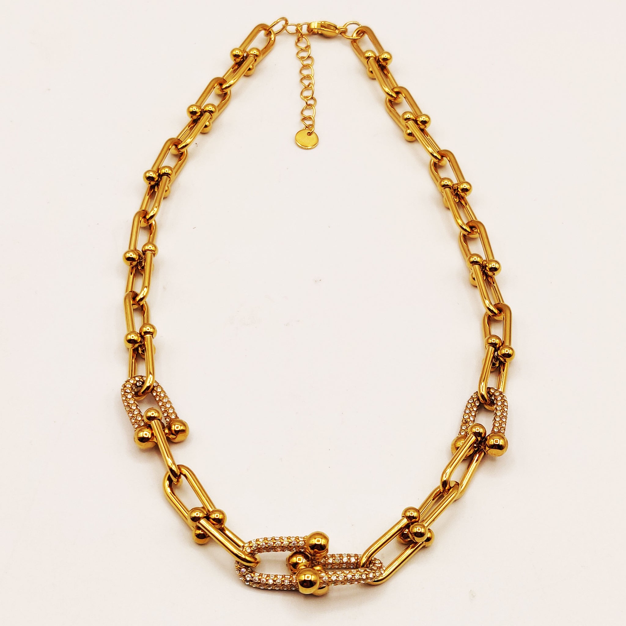 Collier Quadruple Grand T Luxe Cristaux Luxe